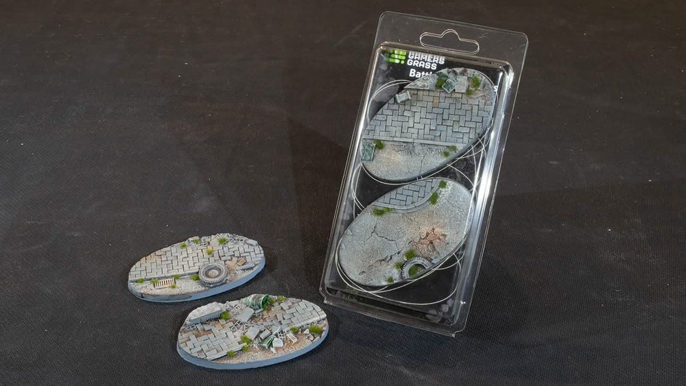 Gamers Grass Battle Ready Bases - Urban Warfare - Oval 90mm (x2)