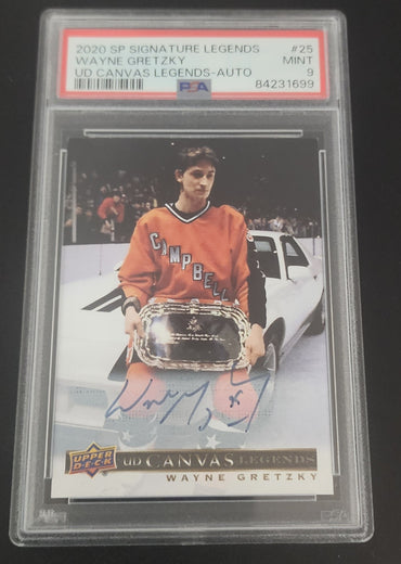 2020-21 Upper Deck Sp Signature Edition Legends Ud Canvas Legends C-25 Auto Wayne Gretzky Psa 9