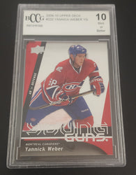 2009-10 Upper Deck Series 1 Young Guns #220 Rookie Rc Yannick Weber Bccg 9