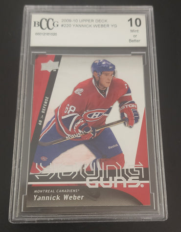 2009-10 Upper Deck Series 1 Young Guns #220 Rookie Rc Yannick Weber Bccg 9