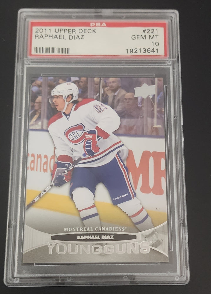2011-12 Upper Deck Series 1 Young Guns #221 Rookie Rc Raphael Diaz Psa 10