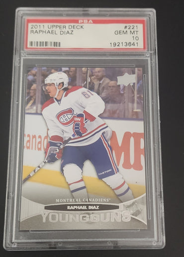 2011-12 Upper Deck Series 1 Young Guns #221 Rookie Rc Raphael Diaz Psa 10