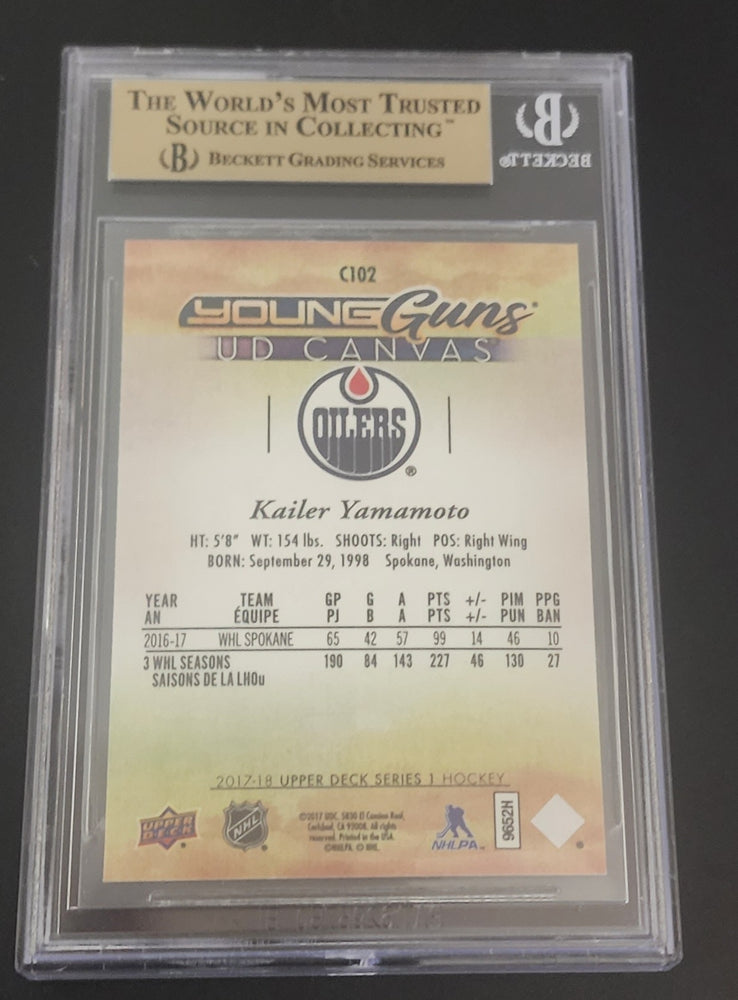 2017-18 Upper Deck Series 1 Young Guns Ud Canvas C-102 Rookie Rc Kailer Yamamoto Beckett 9.5