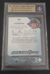 2017-18 Upper Deck Series 1 Young Guns #202 Rookie Rc Kailer Yamamoto Beckett 9.5