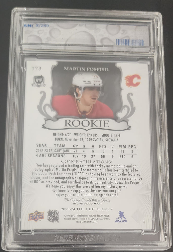 2023-24 Upper Deck The Cup Rookie Auto Patch #173 Rookie Rc Auto Martin Pospisil /249