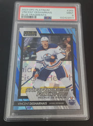 2023-24 Upper Deck O-Pee-Chee Platinum Marquee Rookie Blue Fragment #263 Rookie Rc Vincent Desharnais /125 Psa 9