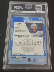 2023-24 Upper Deck O-Pee-Chee Platinum Marquee Rookie Blue Fragment #263 Rookie Rc Vincent Desharnais /125 Psa 9