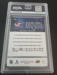 2023-24 Upper Deck Extended Young Guns T-49 Rookie Rc Adam Fantilli Psa 8