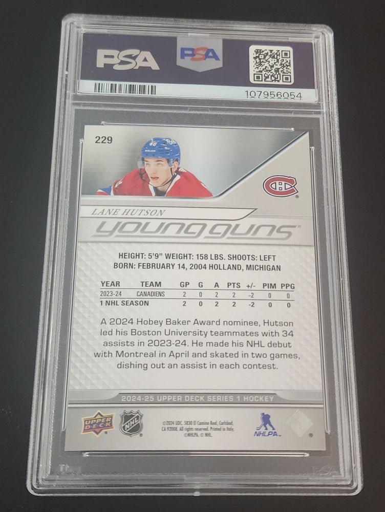 2024-25 Upper Deck Series 1 Young Guns #229 Rookie Rc Lane Hutson Psa 8