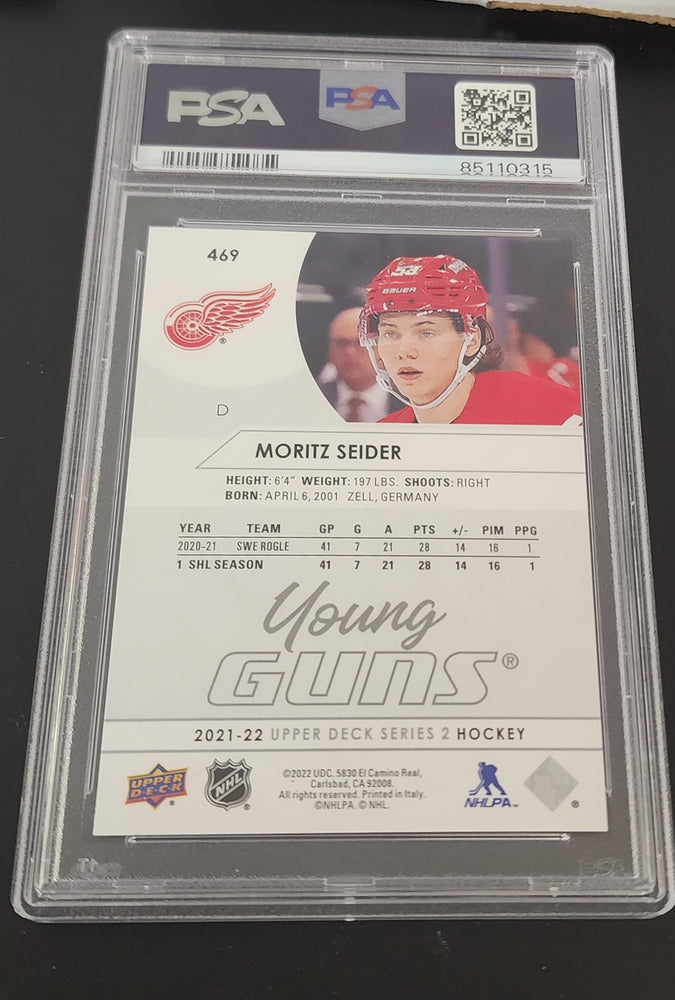 2021-22 Upper Deck Series 2 Young Guns #469 Rookie Rc Moritz Seider Psa 9