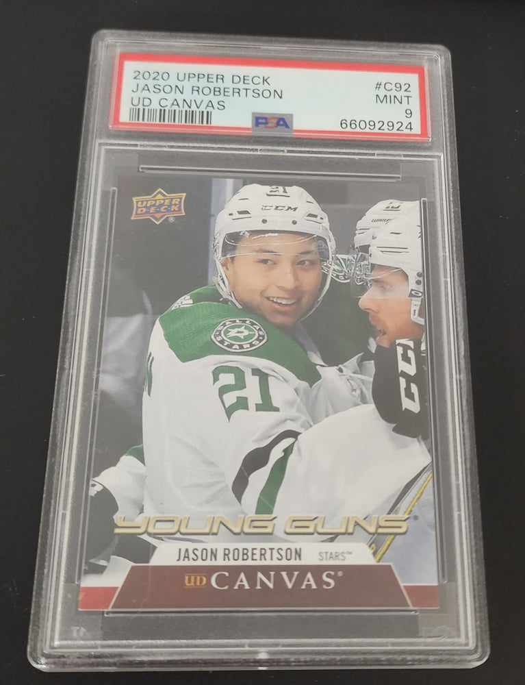 2020-21 Upper Deck Series 1 Young Guns Ud Canvas C92 Rookie Rc Jason Robertson Psa 9