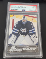 2015-16 Upper Deck Series 1 Young Guns #214 Rookie Rc Connor Hellebuyck Psa 9