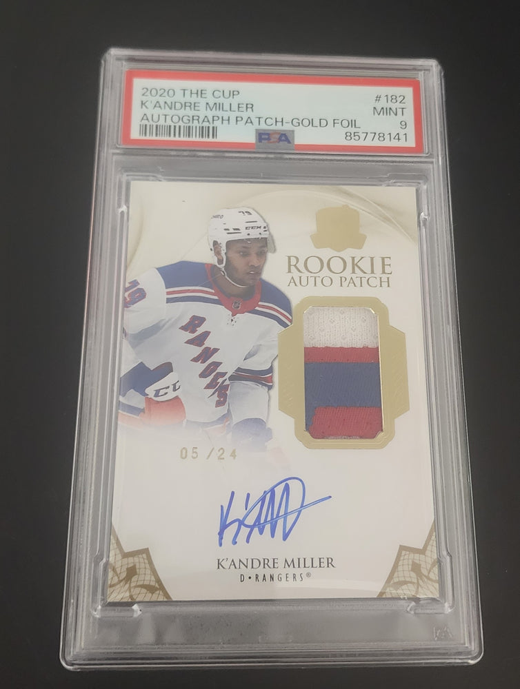2020-21 Upper Deck The Cup Rookie Auto Patch #182 Rookie Rc Auto K'Andre Miller /24 Psa 9