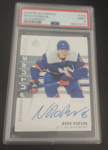 2019-20 Upper Deck Sp Authentic Autographed Future Watch #193 Rookie Rc Auto Noah Dobson /999 Psa 9