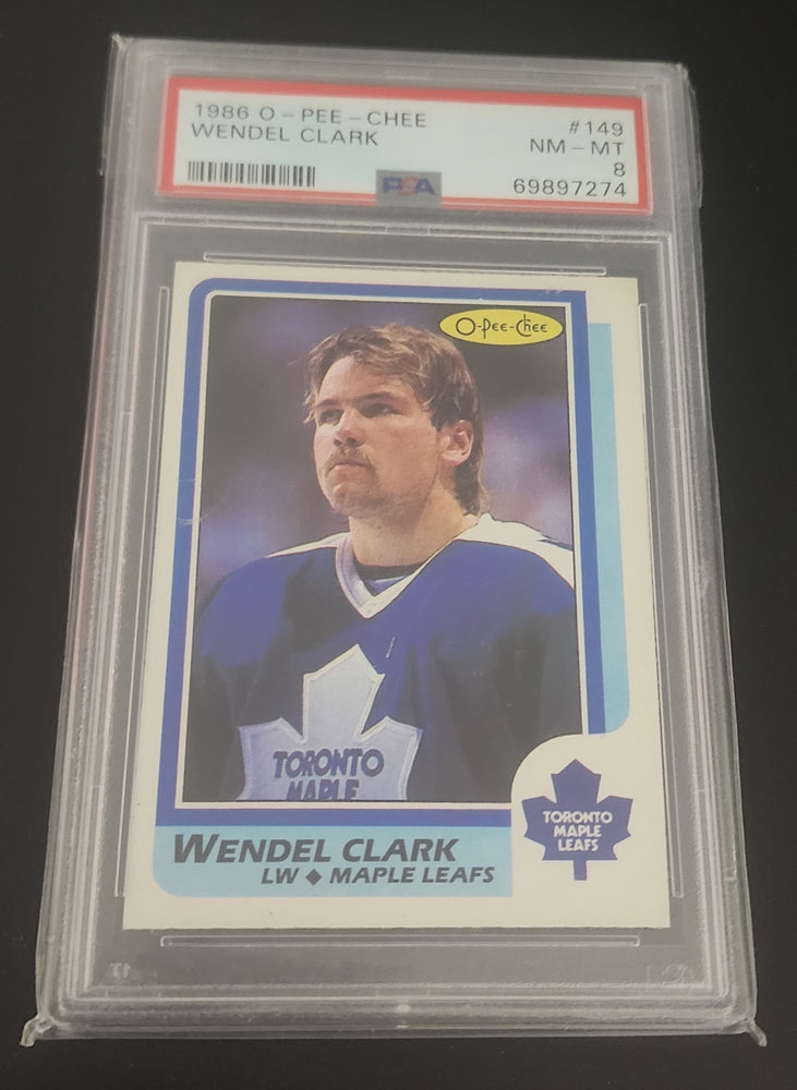 1986 O-Pee-Chee #149 Rookie Rc Wendel Clark Psa 8