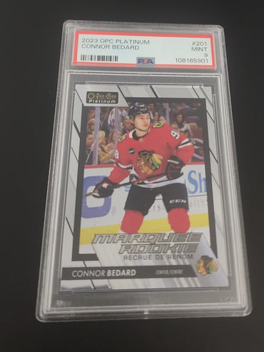 2023-24 Upper Deck O-Pee-Chee Platinum Marquee Rookie #201 Rookie Rc Connor Bedard Psa 9