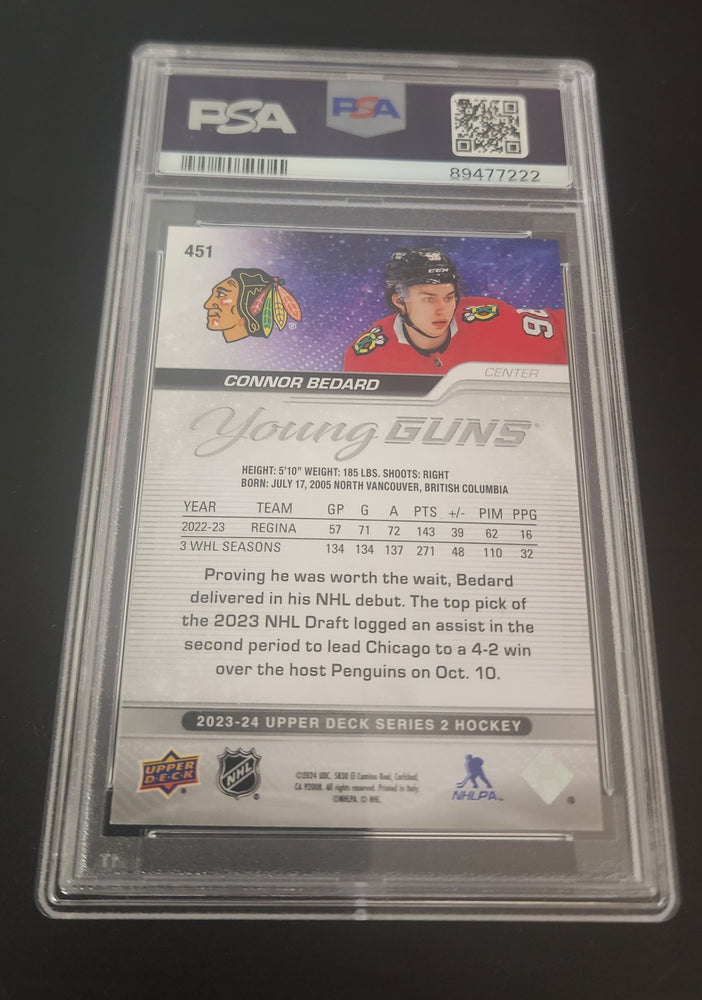 2023-24 Upper Deck Series 2 Young Guns #451 Rookie Rc Connor Bedard Psa 10