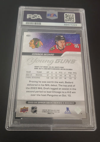 2023-24 Upper Deck Series 2 Young Guns #451 Rookie Rc Connor Bedard Psa 10