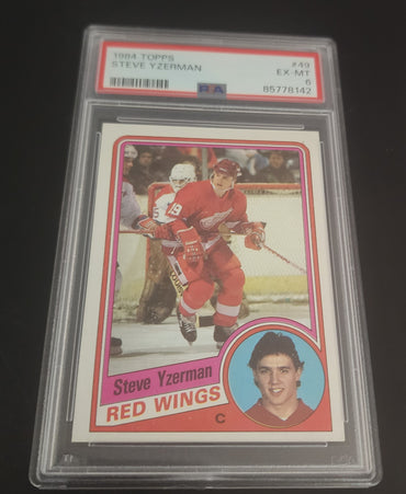 1984 Topps #49 Rookie Rc Steve Yzerman Psa 6
