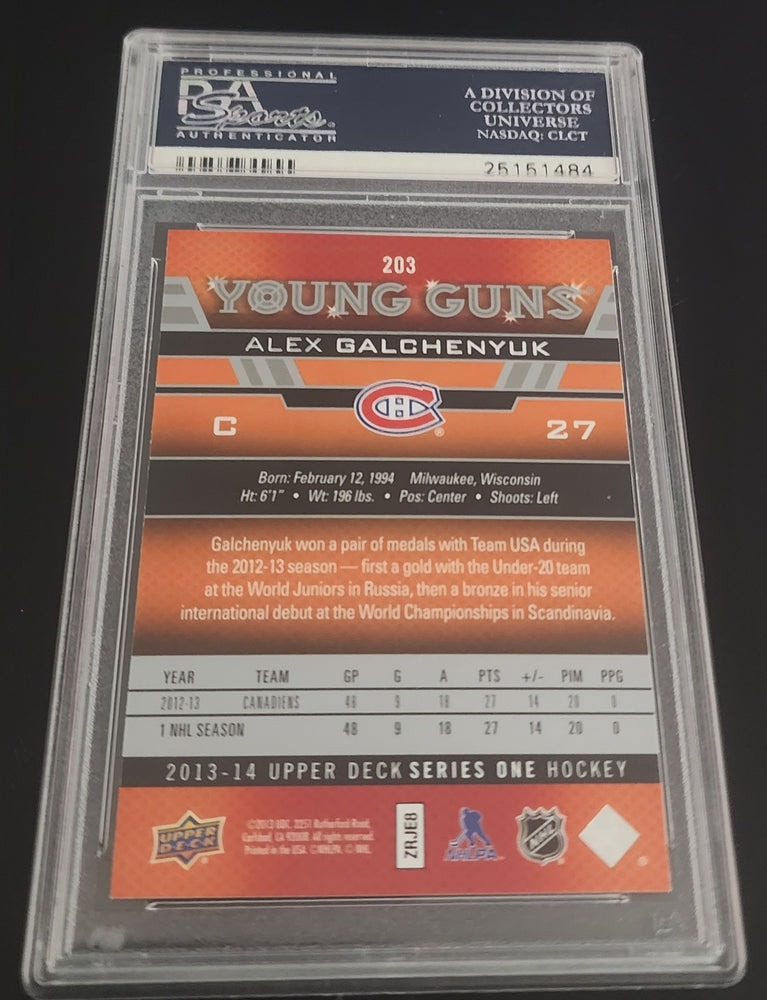 2013-14 Upper Deck Series 1 Young Guns #203 Rookie Rc Alex Galchenyuk Psa 9