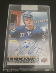 2018-19 Upper Deck Clear Cut Hockey Ud Canvas Auto Cs-Mi Rookie Rc Auto Casey Mittlestadt /25
