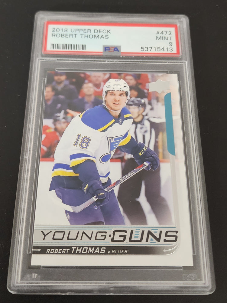 2018-19 Upper Deck Series 2 Young Guns #472 Rookie Rc Robert Thomas Psa 9