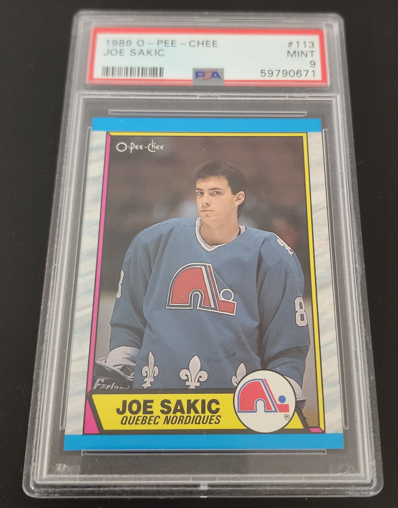 1989 O-Pee-Chee #113 Rookie Rc Joe Sakic Psa 9