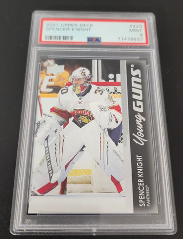 2021-22 Upper Deck Series 1 Young Guns #223 Rookie Rc Spencer Knight Psa 9