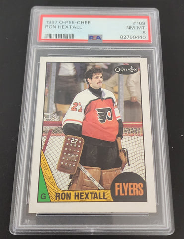 1987 O-Pee-Chee #169 Rookie Rc Ron Hextall Psa 8
