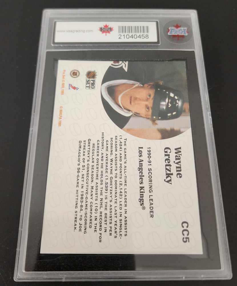 1991-92 Pro Set Scoring Leader Cc5 Wayne Gretzky Ksa 9.5
