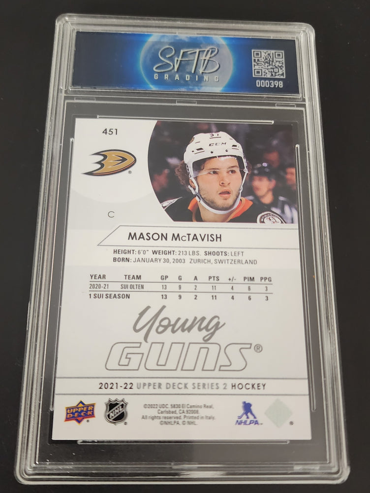 2021-22 Upper Deck Series 2 Young Guns #451 Rookie Rc Mason Mctavish Sftb 9.5