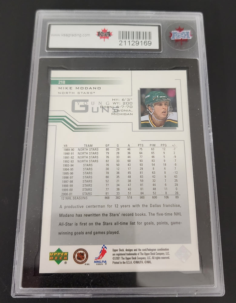 2001-02 Upper Deck Young Guns Flashback #218 Mike Modano Ksa 10