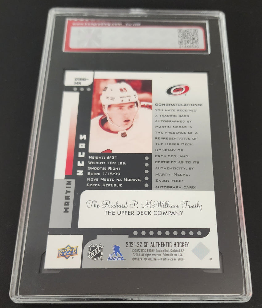 2021-22 Upper Deck Sp Authentic Autograph 01Ra-Mn Auto Martin Necas Ksa 9