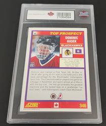 1991-92 Score Top Prospect #346 Rookie Rc Dominic Hasek Ksa 9.5