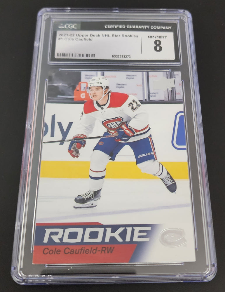 2021-22 Upper Deck Nhl Star Rookies #1 Rookie Rc Cole Caufield Cgc 8