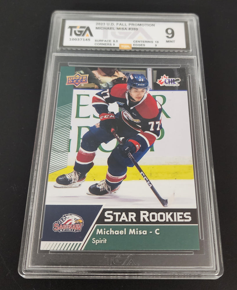 2023 Upper Deck Fall Promotion Star Rookies #399 Rookie Rc Michael Misa Tga 9