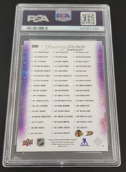 2023-24 Upper Deck Series 2 Young Guns Checklist #500 Rookie Rc Connor Bedard Leo Carlsson Psa 9