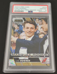 2023-24 Upper Deck O-Pee-Chee Platinum Marquee Rookie Seismic Gold Preview Rookie Rc Luke Hughes Psa 10