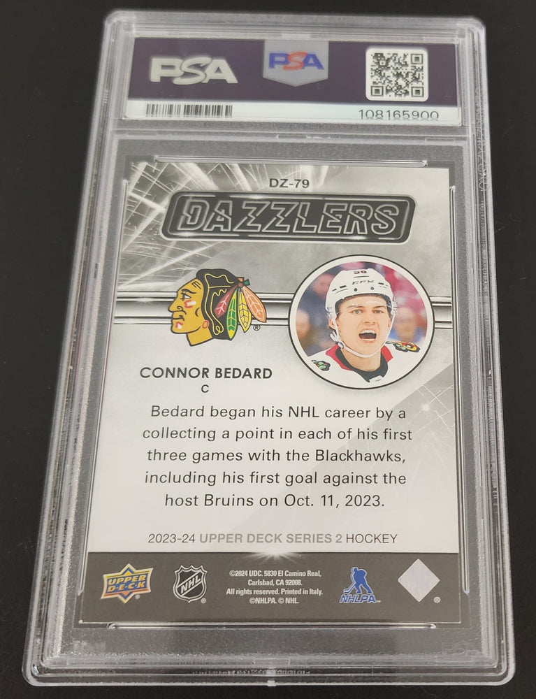 2023-24 Upper Deck Series 2 Dazzlers Dz79 Rookie Rc Connor Bedard Psa 9
