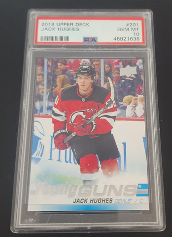 2019-20 Upper Deck Series 1 Young Guns #201 Rookie Rc Jack Hughes Psa 10