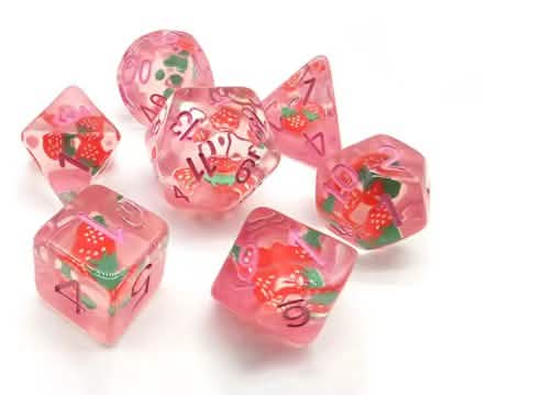7-Piece Polyhedral RPG Dice Sweet Strawberry Dice Set