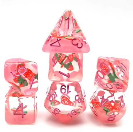 7-Piece Polyhedral RPG Dice Sweet Strawberry Dice Set