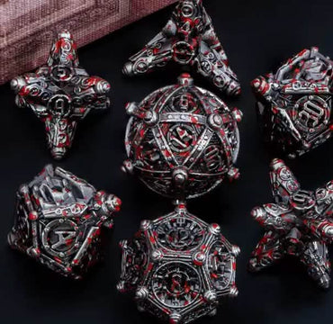 Blood Splatter 7 Piece Metal Dice Set