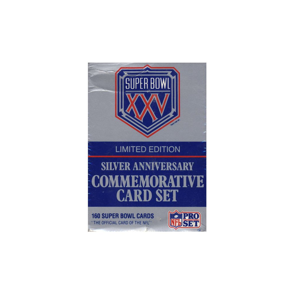 PRO SET NFL SILVER ANNIVERSARY SUPER BOWL XXV COMMEMORATIVE CARD SET