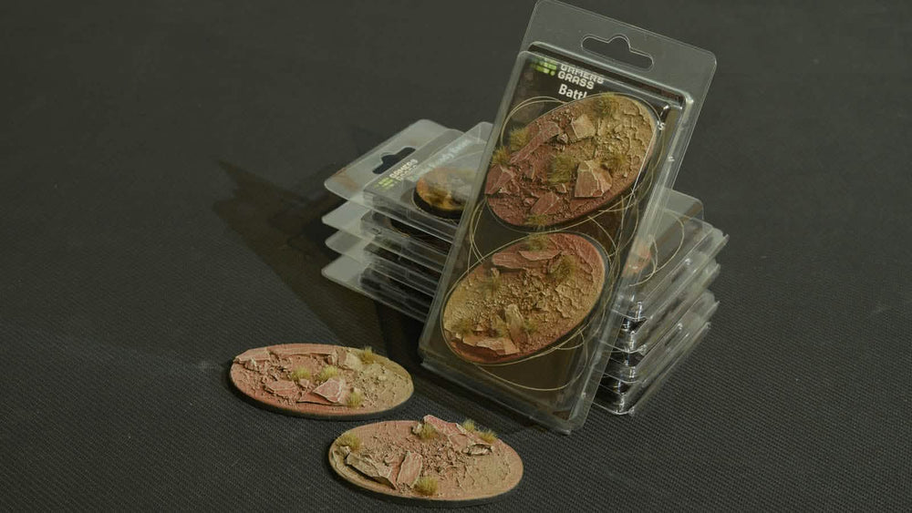 Gamers Grass Battle Ready Bases - Badlands - Oval 90mm (x2)