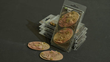 Gamers Grass Battle Ready Bases - Badlands - Oval 90mm (x2)