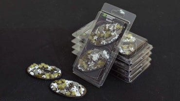 Gamers Grass Battle Ready Bases - Winter - Oval 90mm (x2)