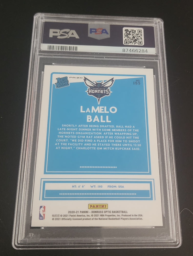 2020-21 Panini Donruss Optic Blue Velocity #153 Rookie Rc Lamelo Ball Psa 10