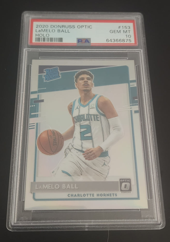 2020-21 Panini Donruss Optic Rated Rookie Holo #153 Rookie Rc Lamelo Ball Psa 10