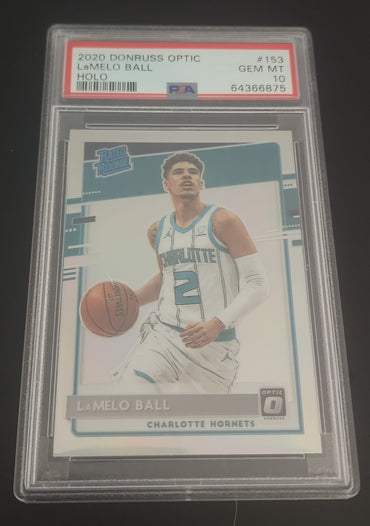 2020-21 Panini Donruss Optic Rated Rookie Holo #153 Rookie Rc Lamelo Ball Psa 10